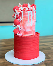 Load image into Gallery viewer, Two tier Textured and Waterfall Cake
