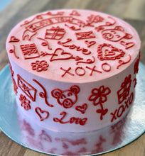 Load image into Gallery viewer, Valentines themed Scribble Cake
