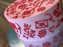 Load image into Gallery viewer, Valentines themed Scribble Cake
