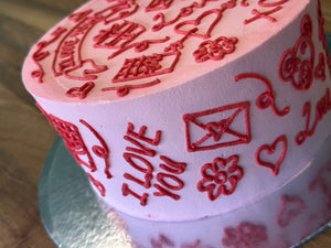 Valentines themed Scribble Cake