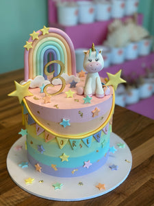 Pastel Unicorn Rainbow Cake