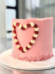 Valentines Heart Rose Cake