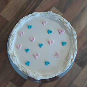 Mini Heart Cabinet Cake - Gender Reveal