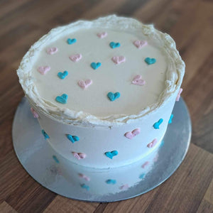 Mini Heart Cabinet Cake - Gender Reveal