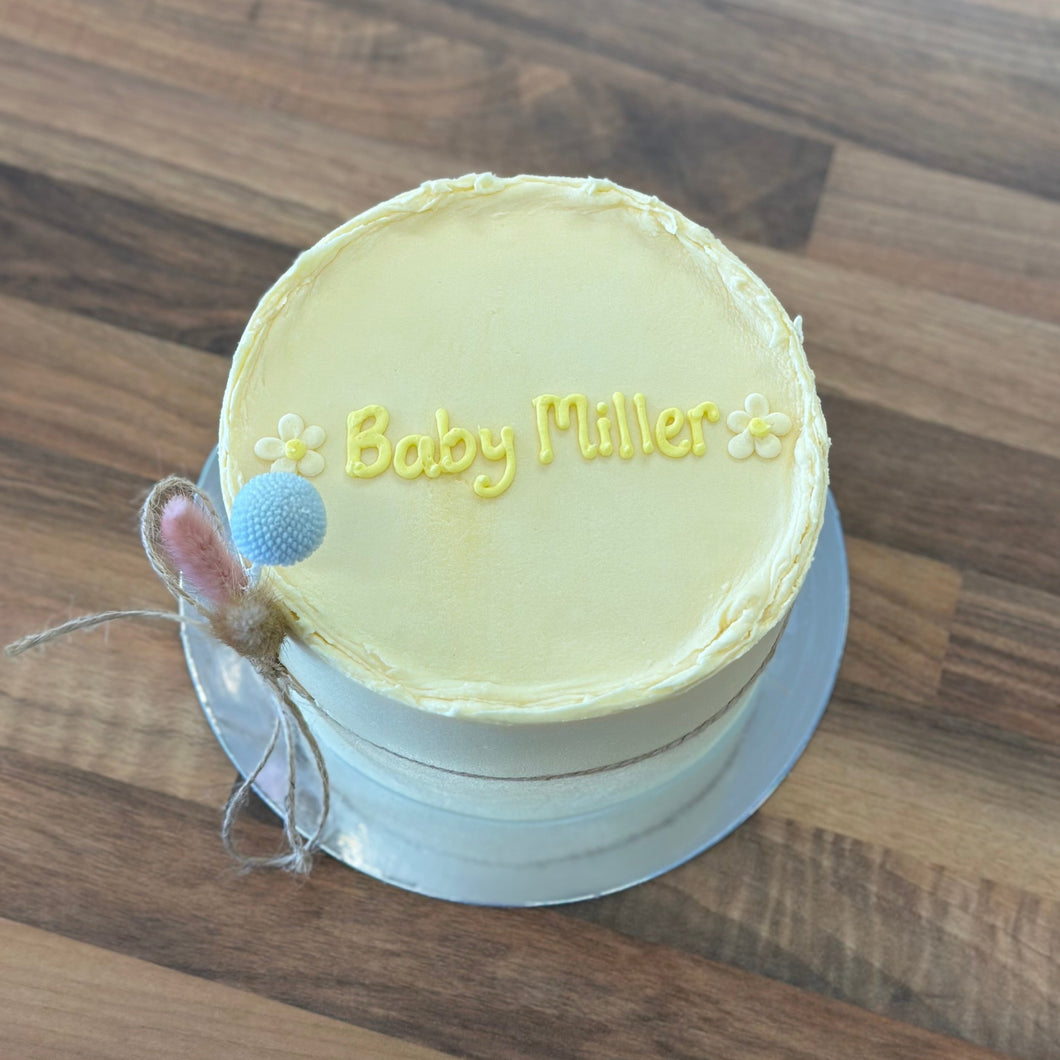 Bunny Tail Cabinet Cake - Gender Reveal