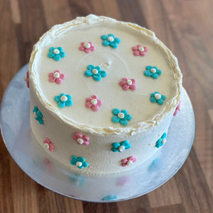 Mini Daisy Cabinet Cake - Gender Reveal