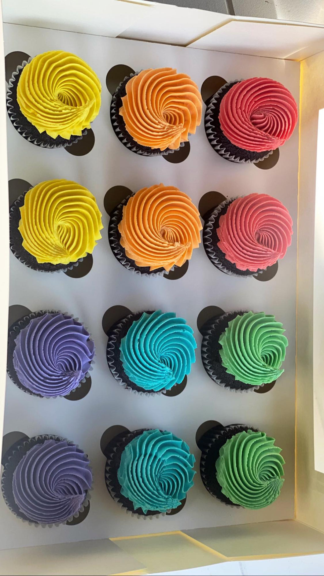 12 Pack Rainbow Cupcakes