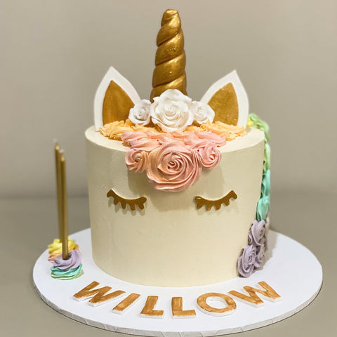 Tall Unicorn Cake Melbourne 10 large to 80 small slices — Stylish Cakes Co.